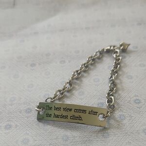 Inspirational Silver Tone Like New 8 1/2" Chain Bracelet